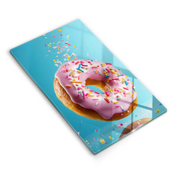 Chopping board glass Sweet donut