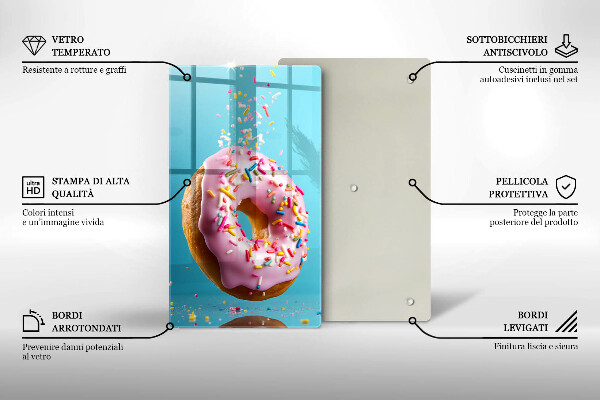 Chopping board glass Sweet donut