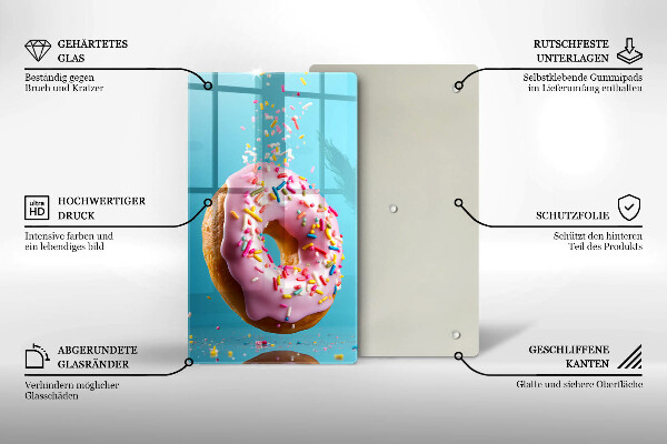 Chopping board glass Sweet donut