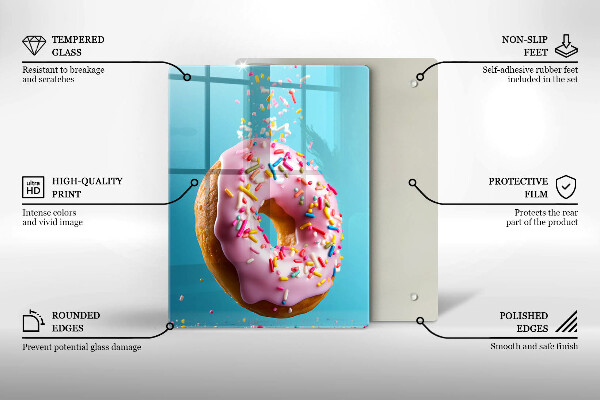 Chopping board glass Sweet donut