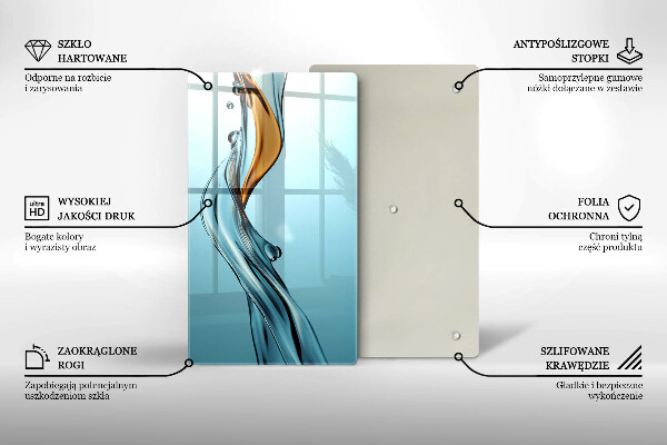 Chopping board glass Stream of water