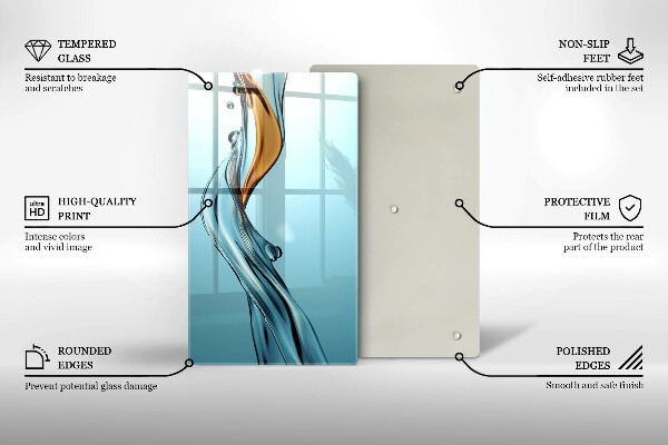 Chopping board glass Stream of water