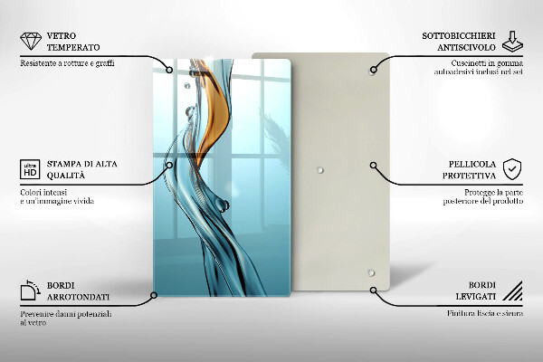 Chopping board glass Stream of water