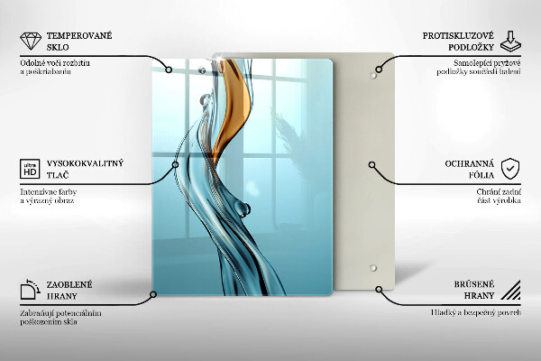 Chopping board glass Stream of water