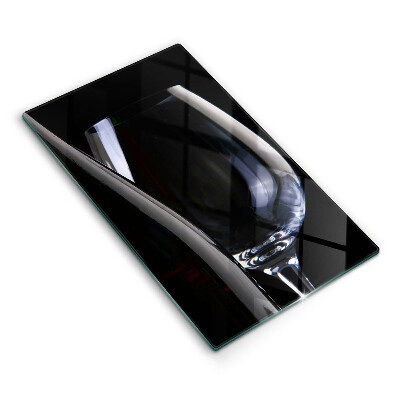 Chopping board glass A glass and a bottle