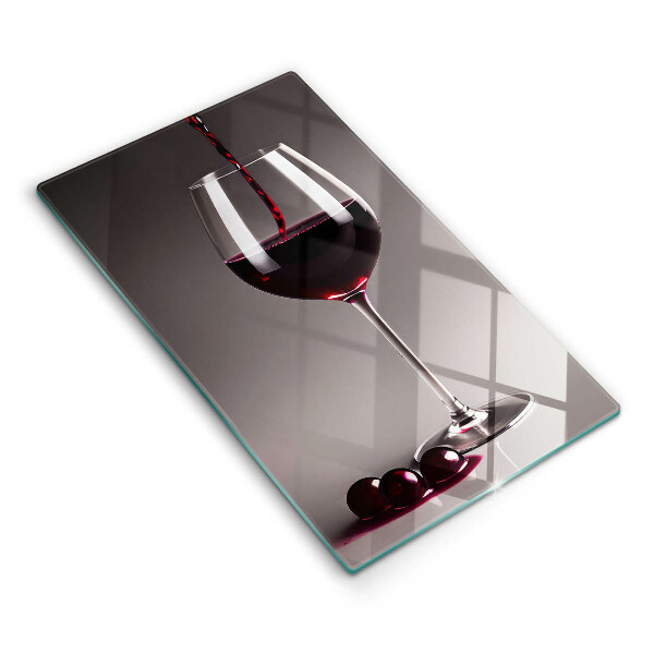 Chopping board glass Glass and grapes
