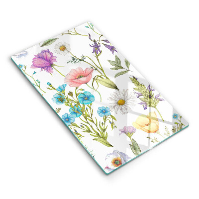 Chopping board glass Flowers illustration