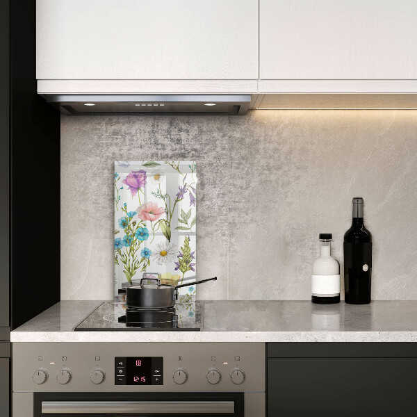 Chopping board glass Flowers illustration