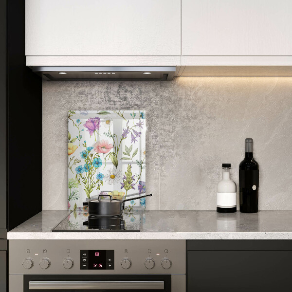 Chopping board glass Flowers illustration