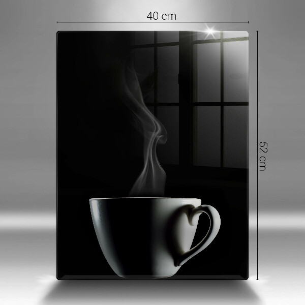 Chopping board glass A cup of tea