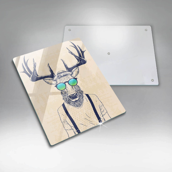 Chopping board glass Illustration Man Jeleń