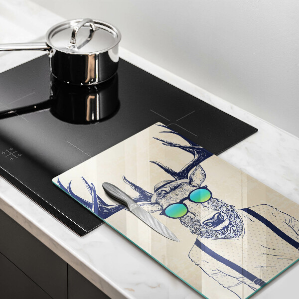 Chopping board glass Illustration Man Jeleń