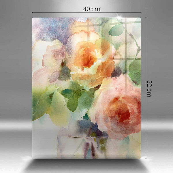 Chopping board glass Painted flowers