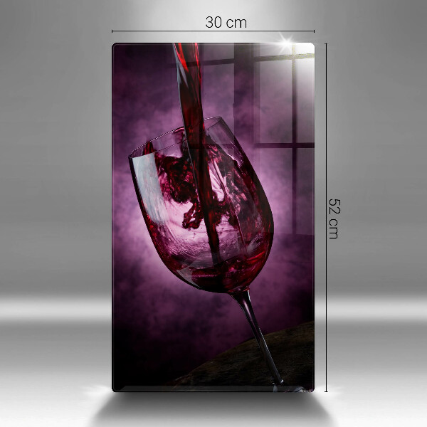 Chopping board glass A glass of wine