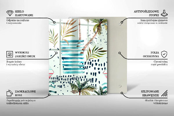 Chopping board glass Holiday illustrations