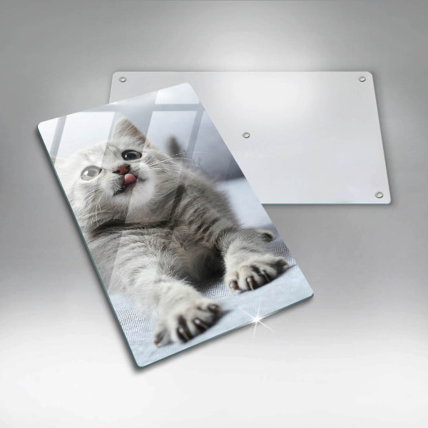 Chopping board glass Little cute kitty