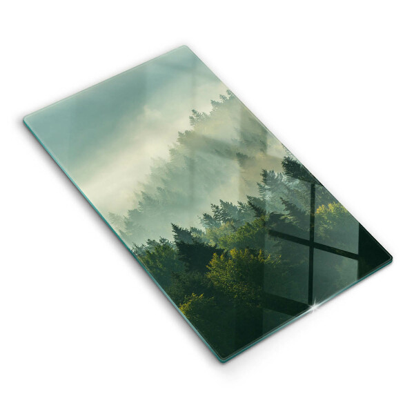 Chopping board glass Landscape view of the forest