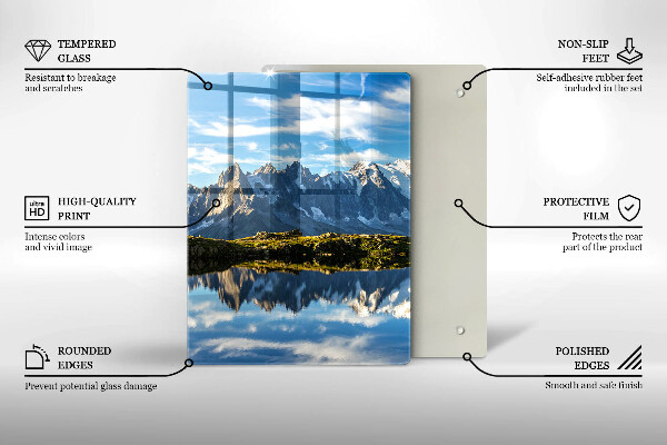 Chopping board glass Mountain landscape