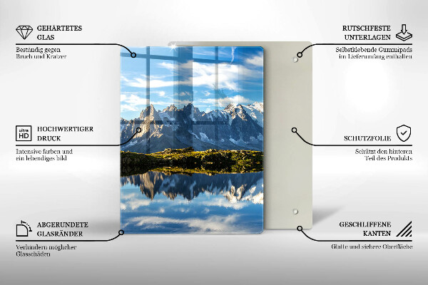 Chopping board glass Mountain landscape