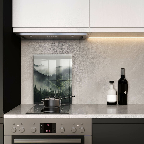 Chopping board glass Land and fog landscape