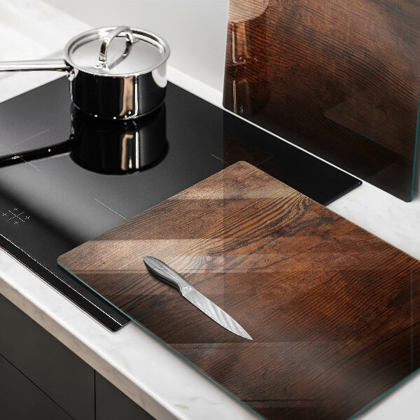 Glass chopping board Dark wood board