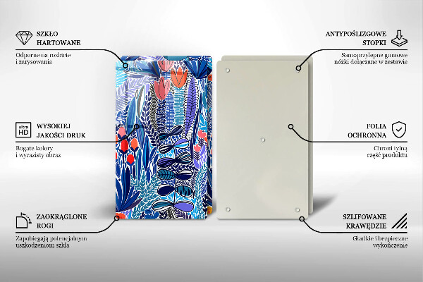 Glass chopping board Painted meadow