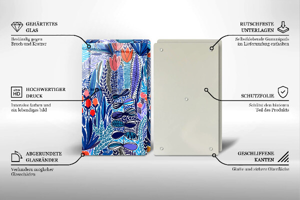 Glass chopping board Painted meadow