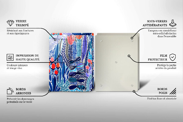 Glass chopping board Painted meadow