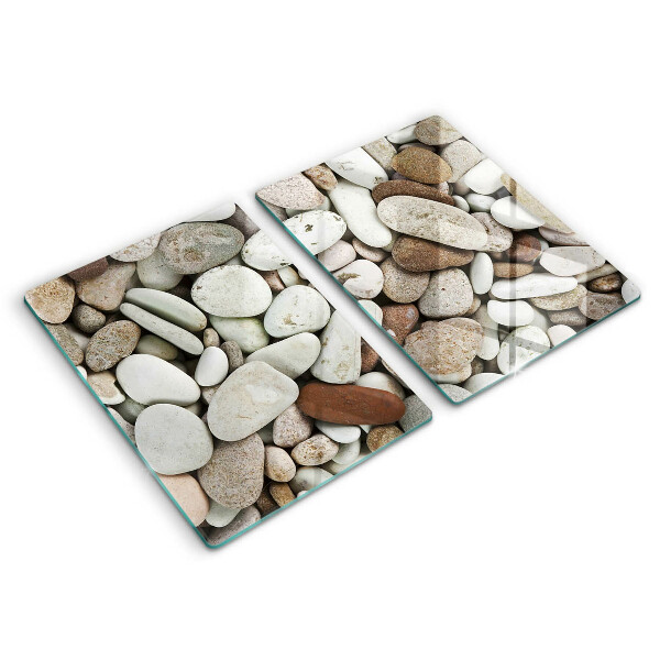 Glass chopping board Background small stones