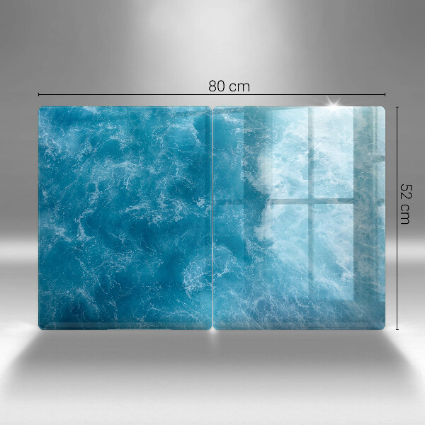Glass chopping board Blue water