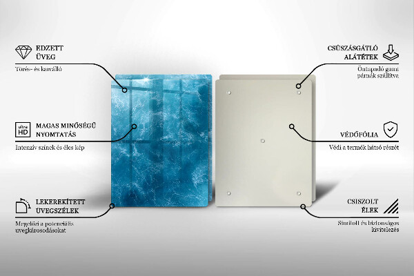 Glass chopping board Blue water