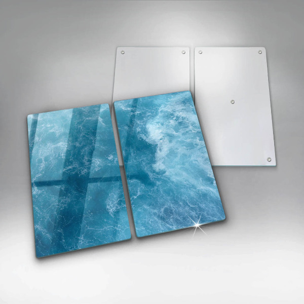 Glass chopping board Blue water
