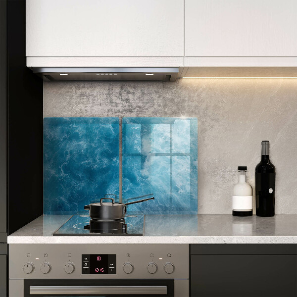 Glass chopping board Blue water