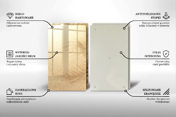 Glass chopping board Beach sand and holidays