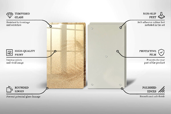 Glass chopping board Beach sand and holidays