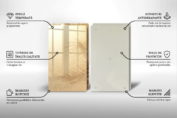 Glass chopping board Beach sand and holidays