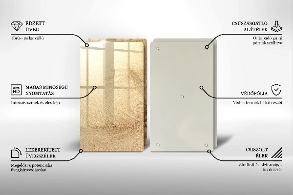 Glass chopping board Beach sand and holidays