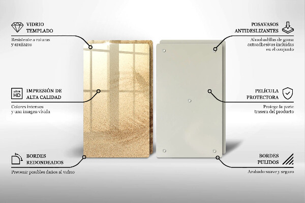 Glass chopping board Beach sand and holidays