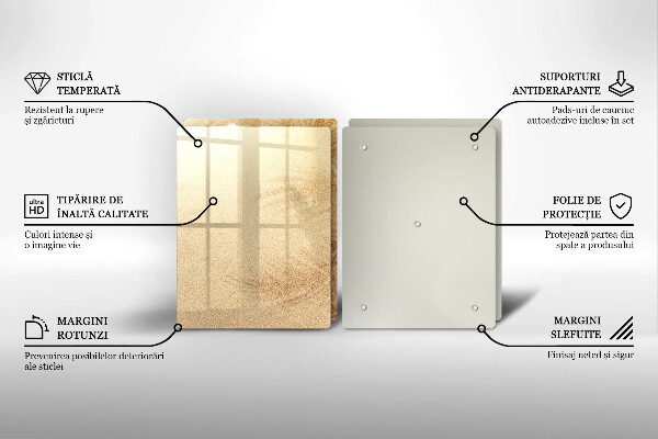 Glass chopping board Beach sand and holidays