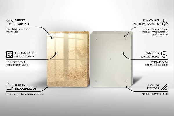 Glass chopping board Beach sand and holidays