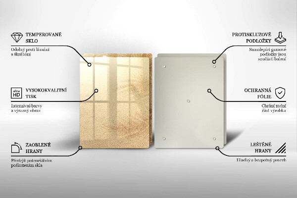 Glass chopping board Beach sand and holidays