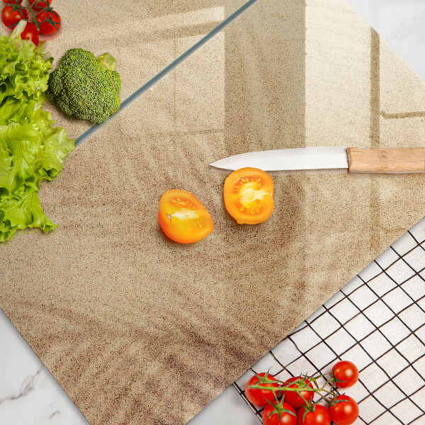 Glass chopping board Beach sand and holidays