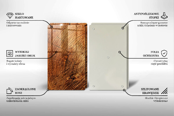 Glass chopping board Wood grain