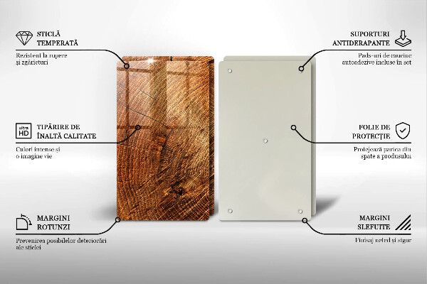 Glass chopping board Wood grain