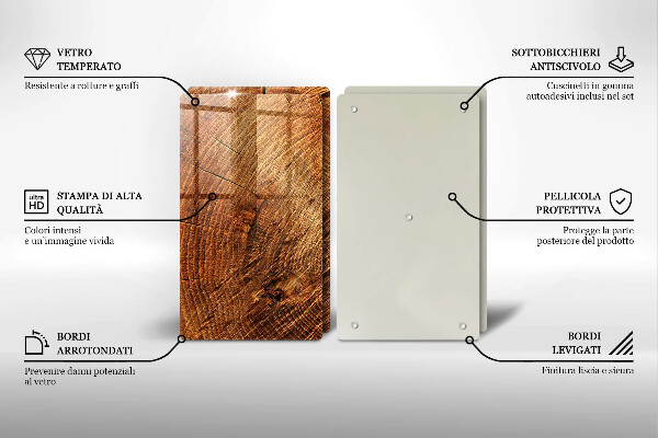 Glass chopping board Wood grain