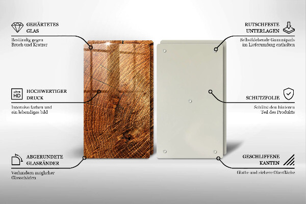 Glass chopping board Wood grain