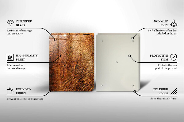 Glass chopping board Wood grain