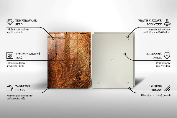 Glass chopping board Wood grain