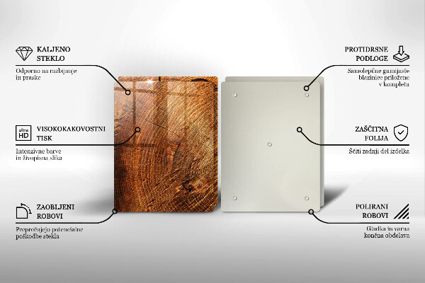 Glass chopping board Wood grain