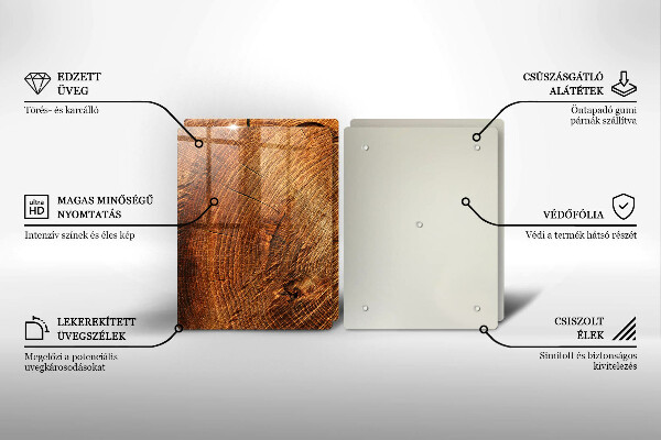 Glass chopping board Wood grain